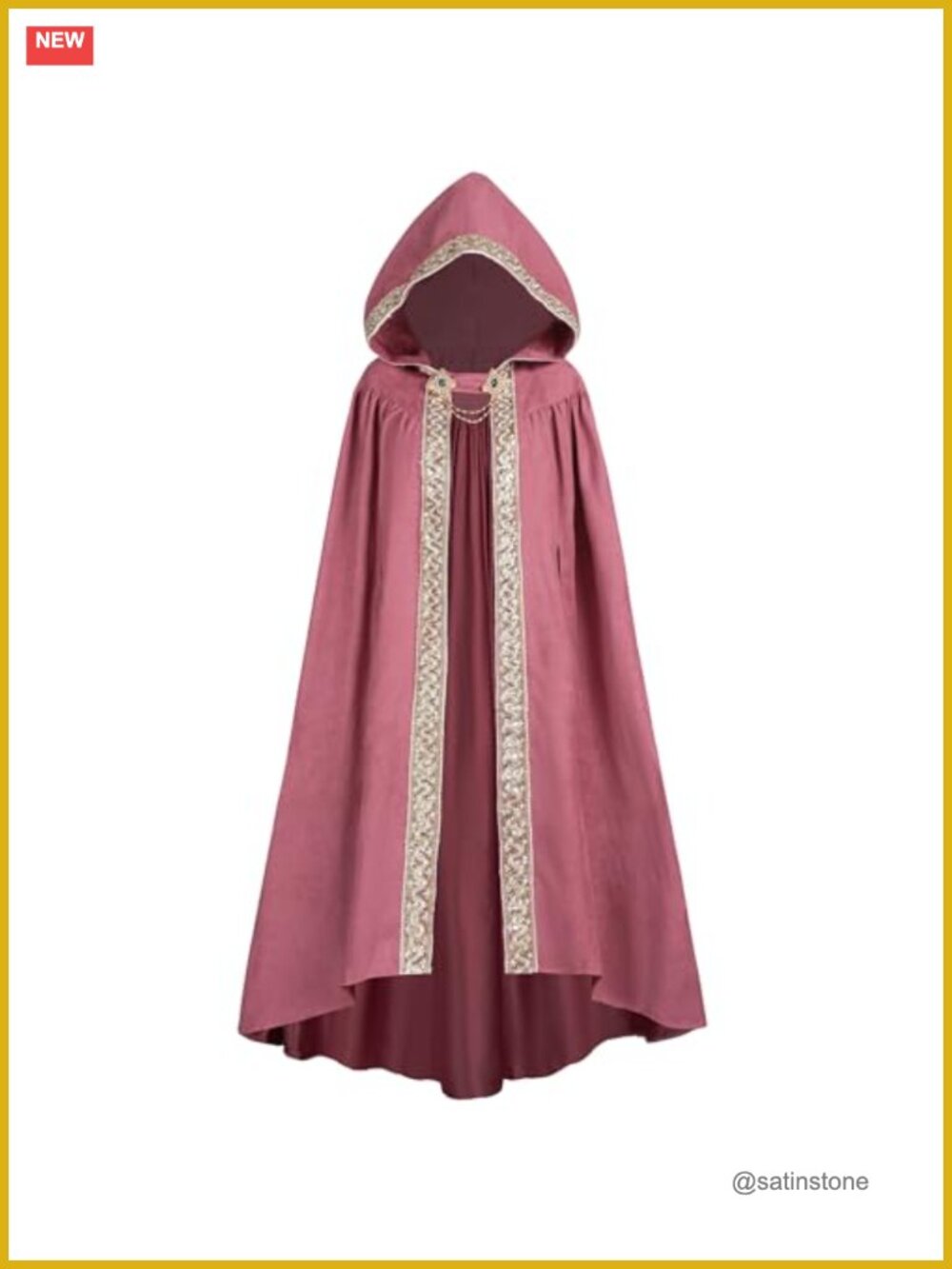 Women Hooded Cloak Suede Renaissance Medieval Cape Halloween Costume